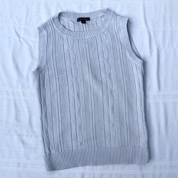 Brooks Brothers light gray Cable Knit Sweater Vest - Picture 1 of 6